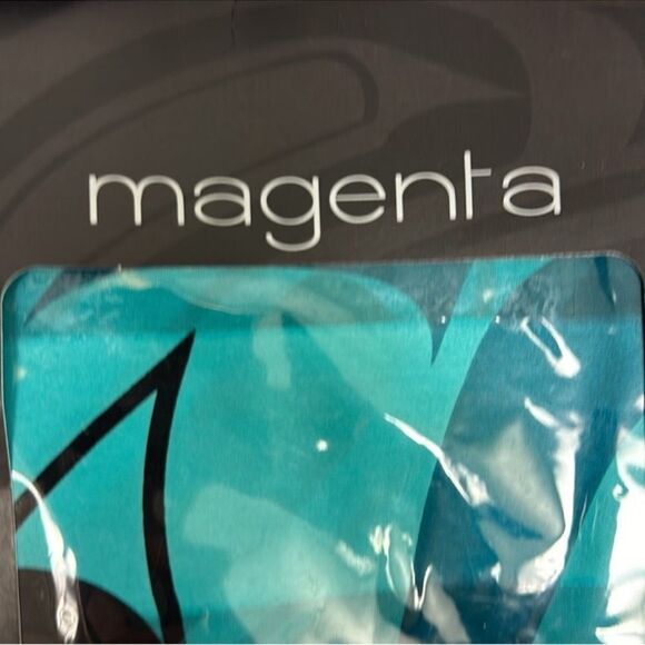 magenta moon mask silk teal blue luxury scarf wrap - Picture 9 of 16